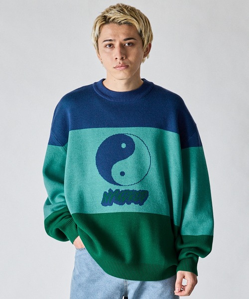 NYUDROP】YIN YANG LOGO COLOR COMBINATION CREWNECK KNIT / 陰陽ロゴ