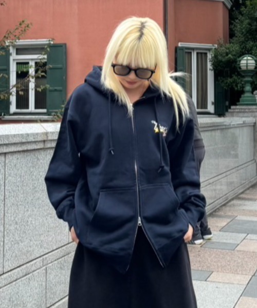 HEAVY WEIGHT 12.7oz “CAP BOY” LOGO ZIP HOODIE 長袖 パーカー 秋服