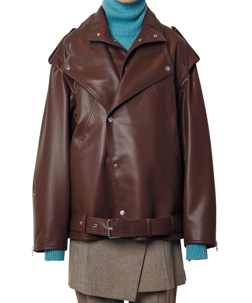 フェイクレザーバイカージャケット / Faux Leather Biker Jacket