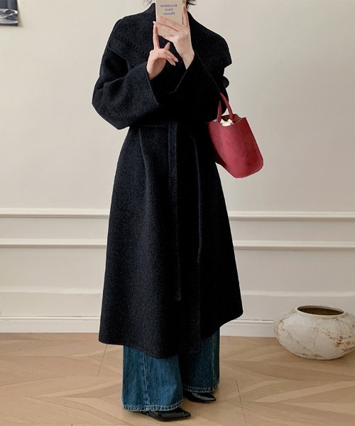 セール】ウールベルト付きロングコート（チェスターコート）｜ONEP