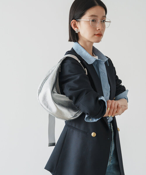 ソフトレザーラウンドショルダーバッグ[silver](CE-1470-WEB