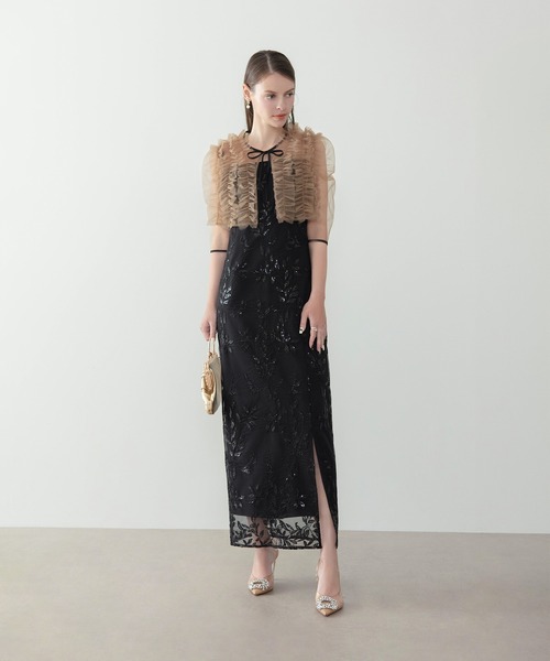 セール】【LEJA】チュールフリルボレロフラワースパンコールIライン