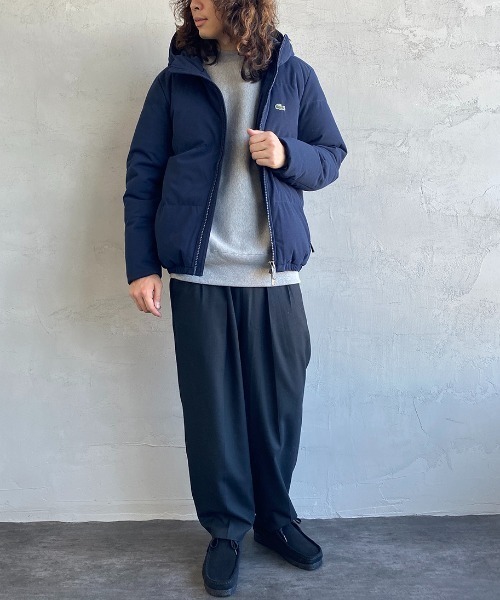 セール】[LACOSTE/ラコステ] ワンポイント刺繍ロゴ ピケフードダウン