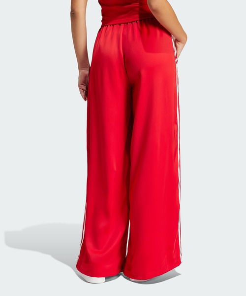 サテン ワイドレッグ トラックパンツ / バギーパンツ / アディダス