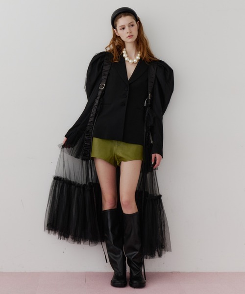 シースルーボリュームチュールデザインジレ（ベスト）｜J1U by LA