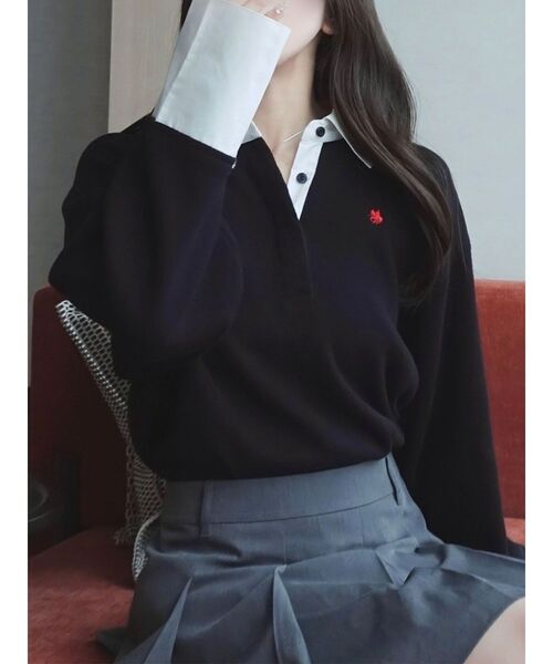 POLO BCSコラボ】シャツカラーカフスニットプルオーバー（ニット