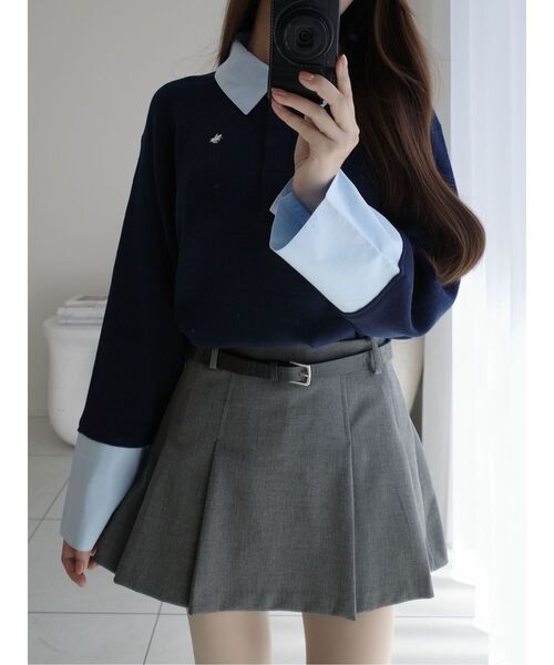 POLO BCSコラボ】シャツカラーカフスニットプルオーバー（ニット