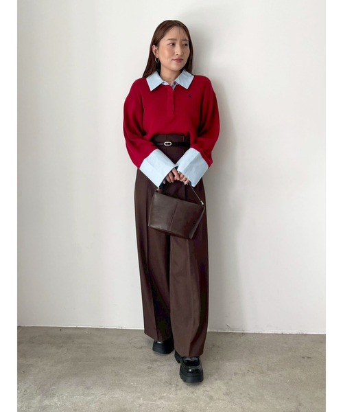 POLO BCSコラボ】シャツカラーカフスニットプルオーバー（ニット