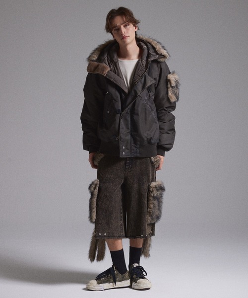 GRANCY】ファーポケットデザインフェードN2Bジャケット / Furpocket