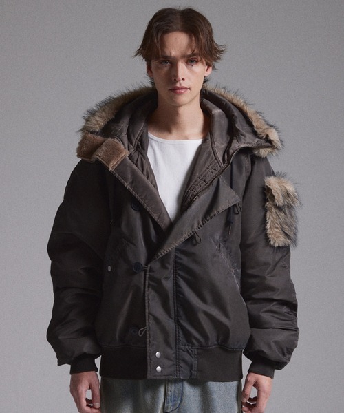 GRANCY】ファーポケットデザインフェードN2Bジャケット / Furpocket