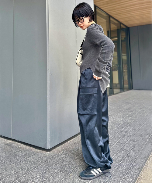 ミニマルサテンカーゴパンツ（カーゴパンツ）｜EVERYDAY I LIKE