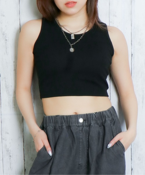 セール】《クロップド丈×フィット感》レディース タンクトップ