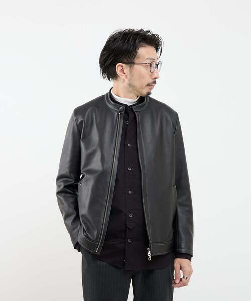 セール】スムースレザーシングルライダースジャケット（ライダース