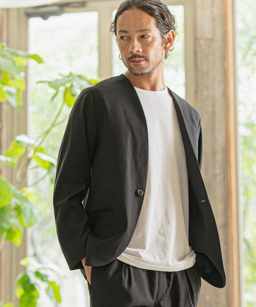 CAMBIO（カンビオ）の「mj9515- ストレッチノーカラージャケット（ノー