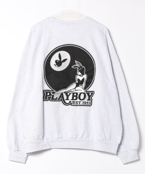 SEQUENZ/シークエンズ×PLAYBOY/プレイボーイ】バックワッペン 裏起毛