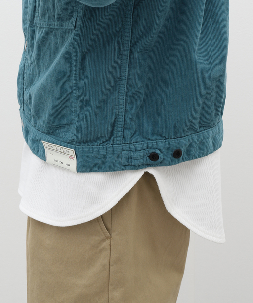 新品 ウエストオーバーオールズ コーデュロイジャケット ターコイズ
