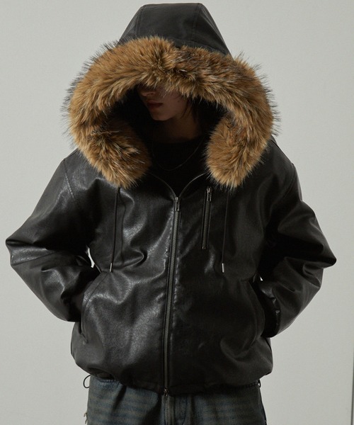 セール】【Alfred Alex】2WAYヴィンテージライクオーバーサイズファー