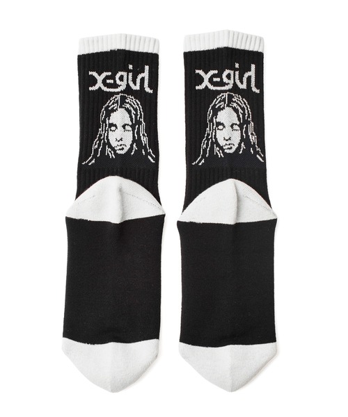 FACE JACQUARD RIBBED SOCKS（ソックス/靴下）｜X-girl（エックス