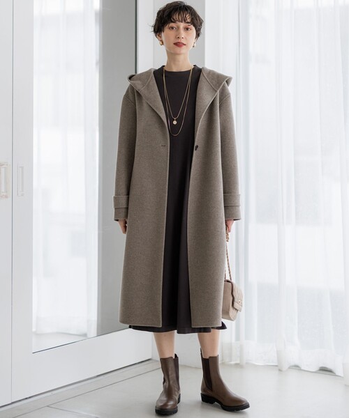 MANTECOPureリバー フード ロングコート（その他アウター）｜23区