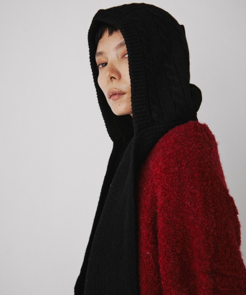 Cable Knit Hood Muffler / ケーブルニットフードマフラー（ストール