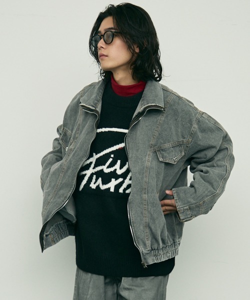 セール】Reverse design zip-up denim jacket / リバースデザイン