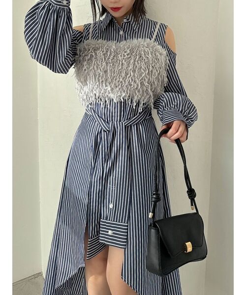 dazzlin（ダズリン）の「レイヤードヘムシャツワンピース（シャツ