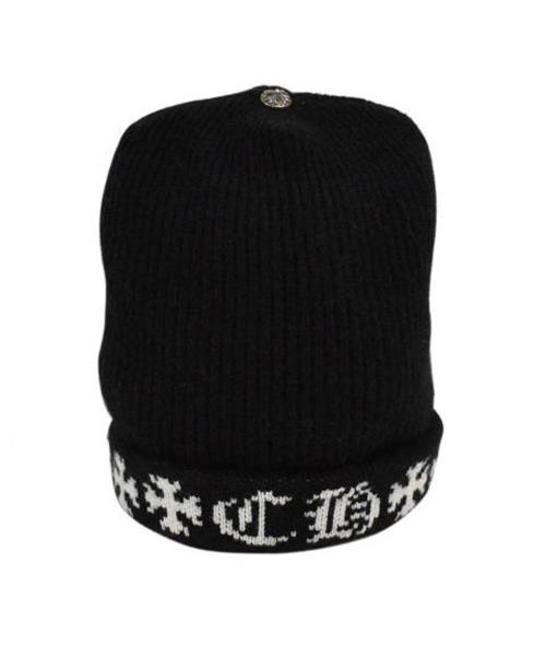 ブランド古着】ロゴジャガードクロスボールカシミヤニットキャップ