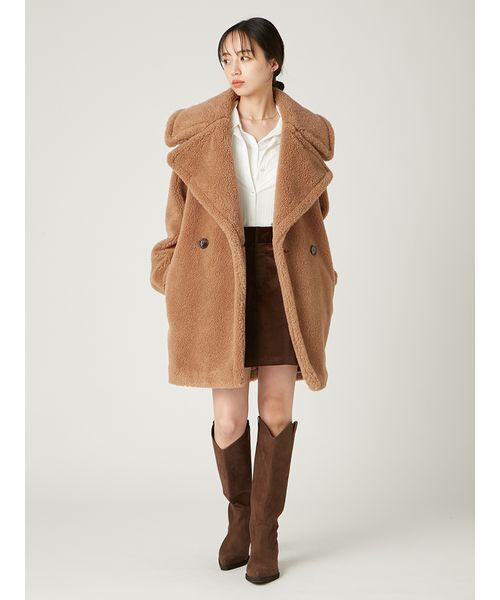 セール】ECOPELボアミドルコート（ムートンコート）｜FRAY I.D（フレイ