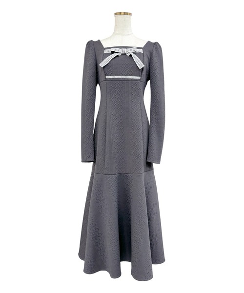 ロゼミューズ Knit sew pleated op グレー M サイズ Knit sew pleated