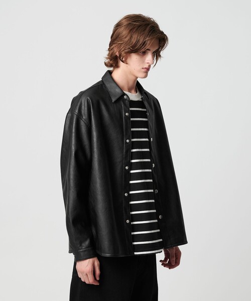 セール】レザーライク CPO シャツ（シャツ/ブラウス）｜MONKEY TIME