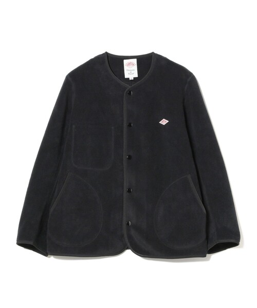 DANTON / ノーカラー フリース ジャケット（ノーカラージャケット