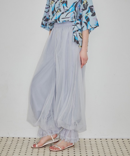 裾レースチュールバルーンパンツ（その他パンツ）｜J1U by LA BELLE