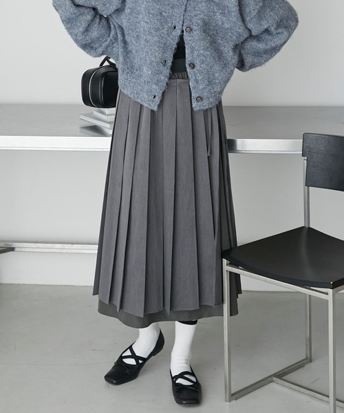 forksy.】膝丈プリーツ巻きスカート forksy.│MONO-MART [モノマート