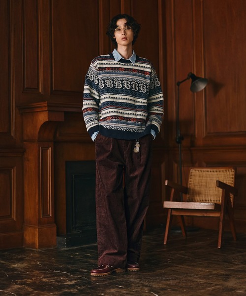 3Dジャガード クラシック フェアアイル ウールニット（ニット/セーター