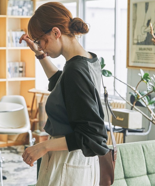 ナンバリング刺繍ビッグラグランスリーブロングTシャツ MONO-MART