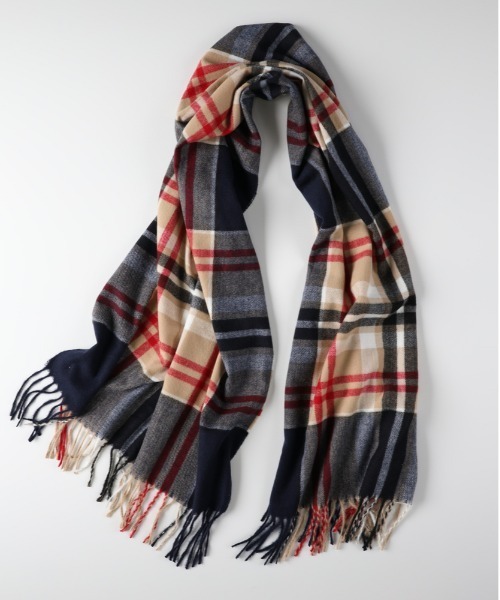 HONEYSUCKLE ROSE】チェック柄 大判ストール (軽量/柔らか素材