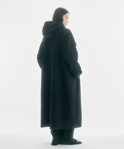 セール】high-neck hooded long duffle coat / ハイフードロング