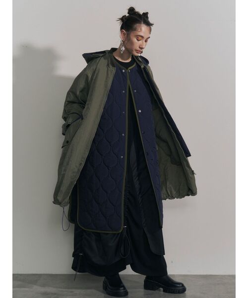 UN3D.（アンスリード）の「キルティングベストレイヤードコート