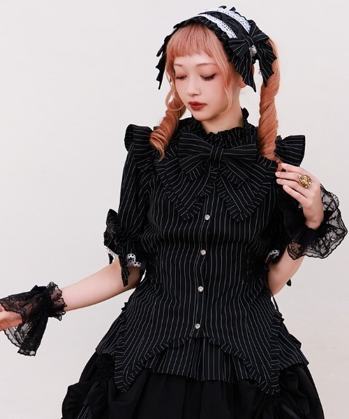 Chalmiere（シャルミエール）の「ストライプリボンブラウス（シャツ