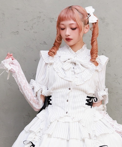 Chalmiere（シャルミエール）の「ストライプリボンブラウス（シャツ