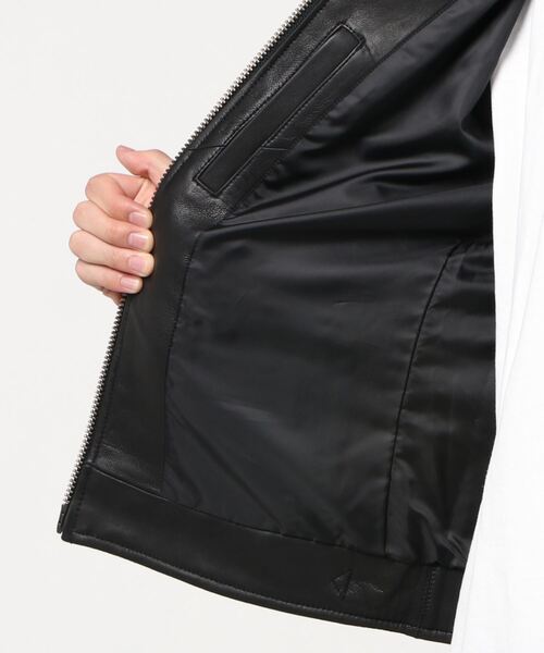 BACK NUMBER】リアルレザーシングルジャケット（ライダースジャケット