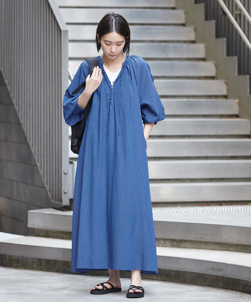 フロントボタンストライプワンピース（ワンピース）｜B.C STOCK（ベー