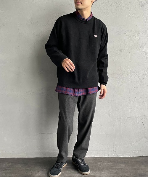 DANTON/ダントン] ワンポイントクルーネック プルオーバーニット