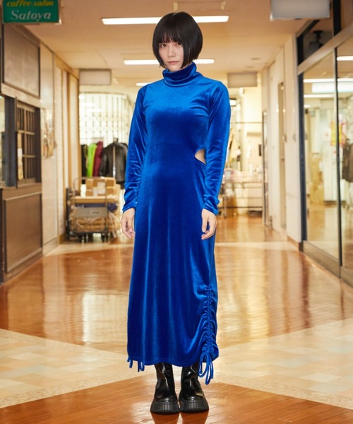 ほげちゃんコラボ】SIDE SLIT VELOR ONEPIECE サイドスリットベロア