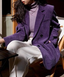 レディースのチェスターコート（パープル/紫色系）ファッション通販