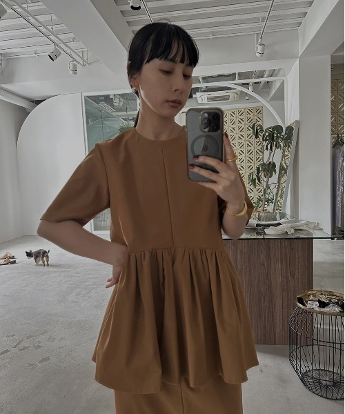 Ameri（アメリ）の「MEDI PEPLUM SET UP DRESS（ワンピース）」 - WEAR