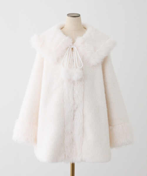 セール】【Holiday collection】フェイクファーミドルコート（その他