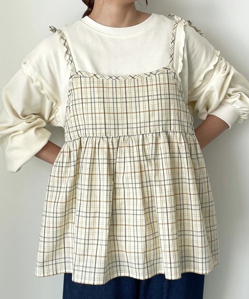 Samansa Mos2（サマンサ モスモス）の「チェック柄キャミブラウス