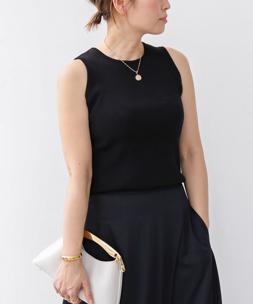 Diner B RIB タンクトップ【黒】 Diner B RIB CROP タンクトップ