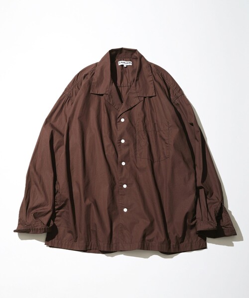 CAHLUMN/カウラム Magazine Pocket Broadcloth Open Collar Shirt